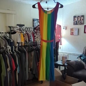 Colorful Rainbow Midi Dress